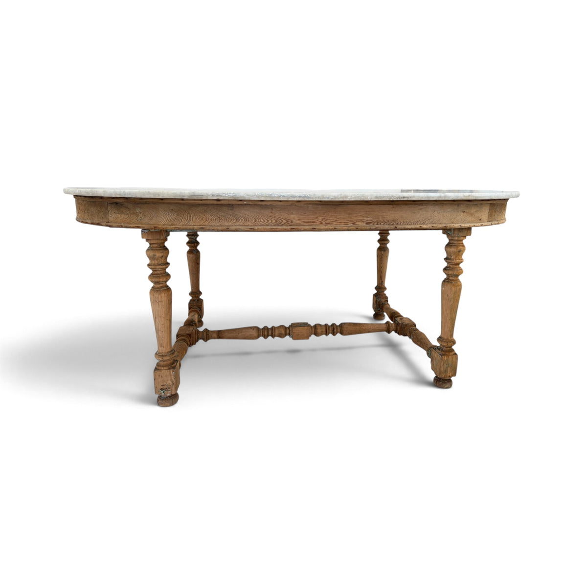 19th Century French Gibier Table with White Marble Top from a Chateau