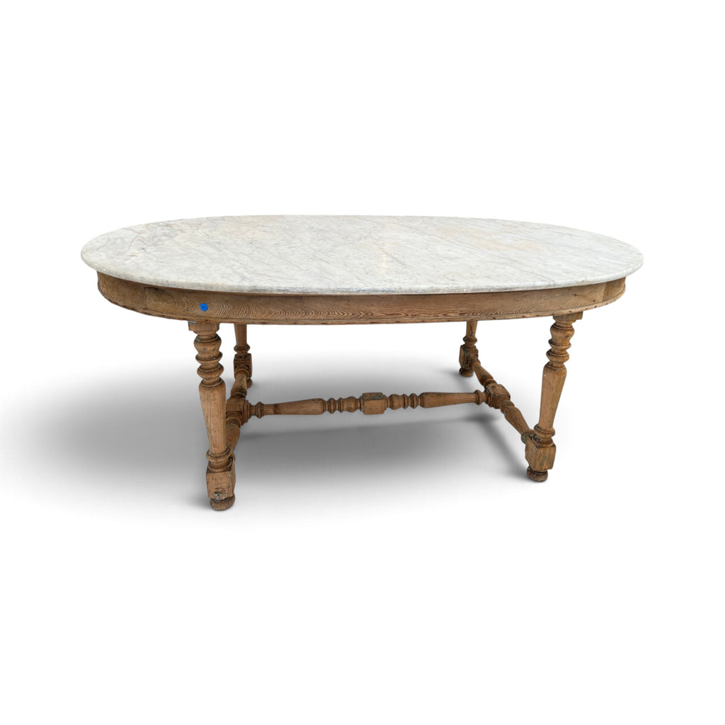 19th Century French Gibier Table with White Marble Top from a Chateau