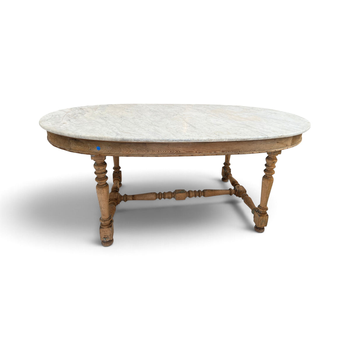 19th Century French Gibier Table with White Marble Top from a Chateau