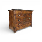 19th Century French Antique Walnut Empire Chest with Columns