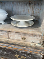 Antique Dutch White Ironstone Cake Platter