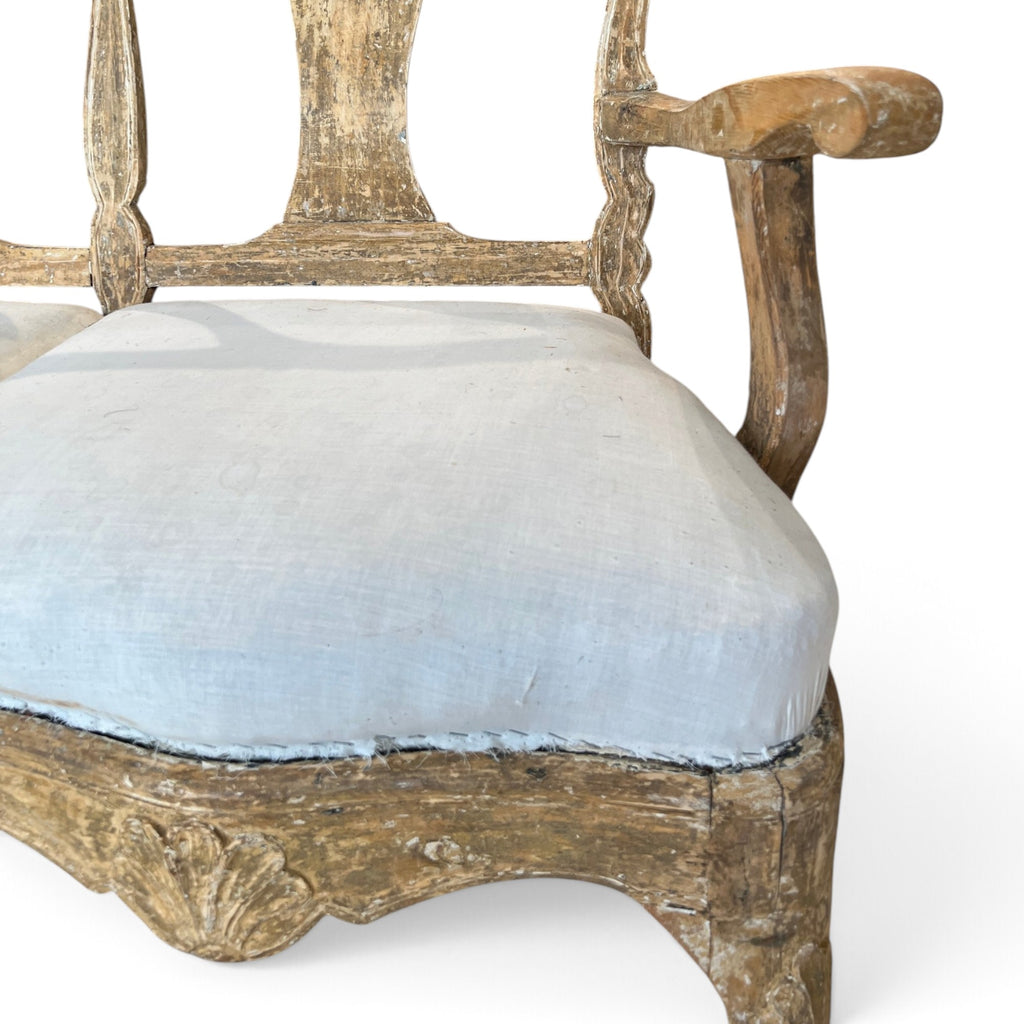 18th Century Swedish Rococo Bench