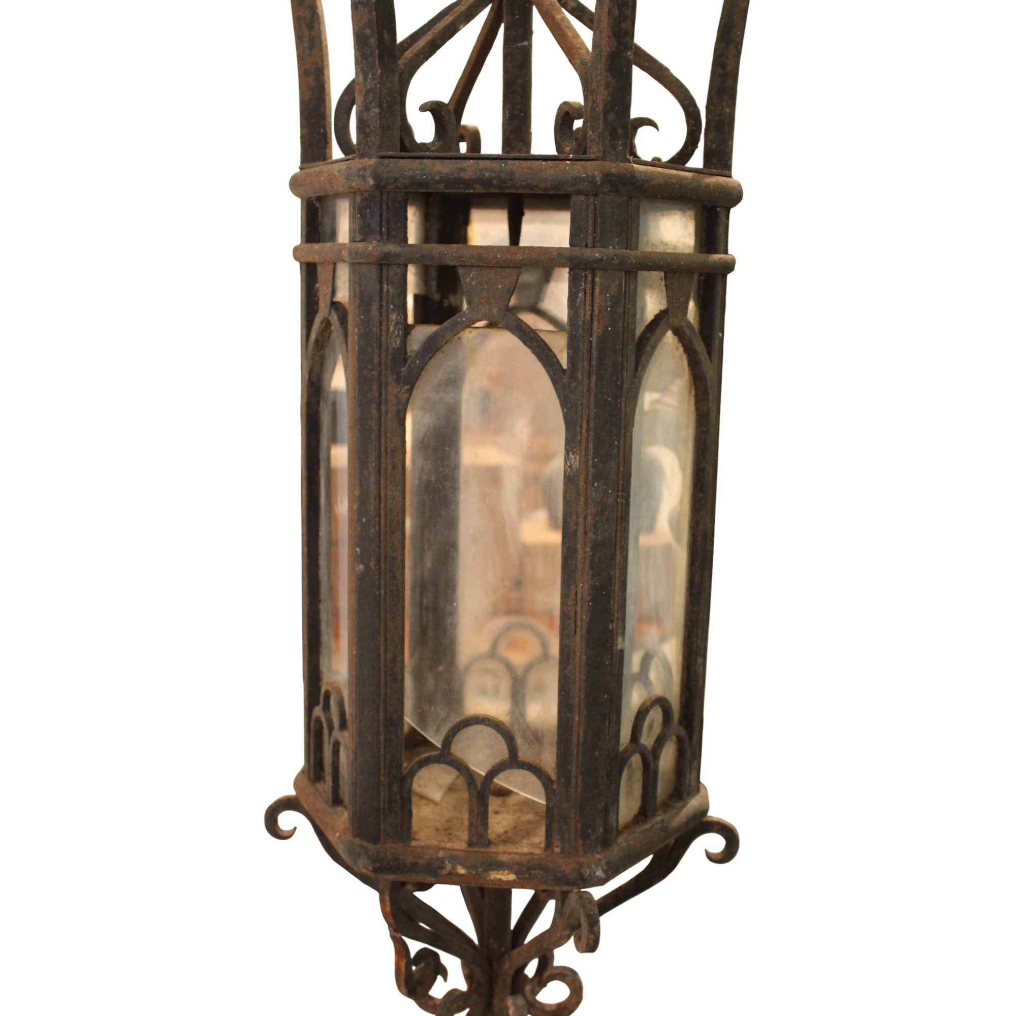 19th Century Italian Antique Gothic Iron Lantern