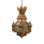 19th Century Spanish Antique Gilded Tole Lantern
