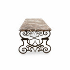 19th Century Hand Forged Iron Table with Conforming Marble Top