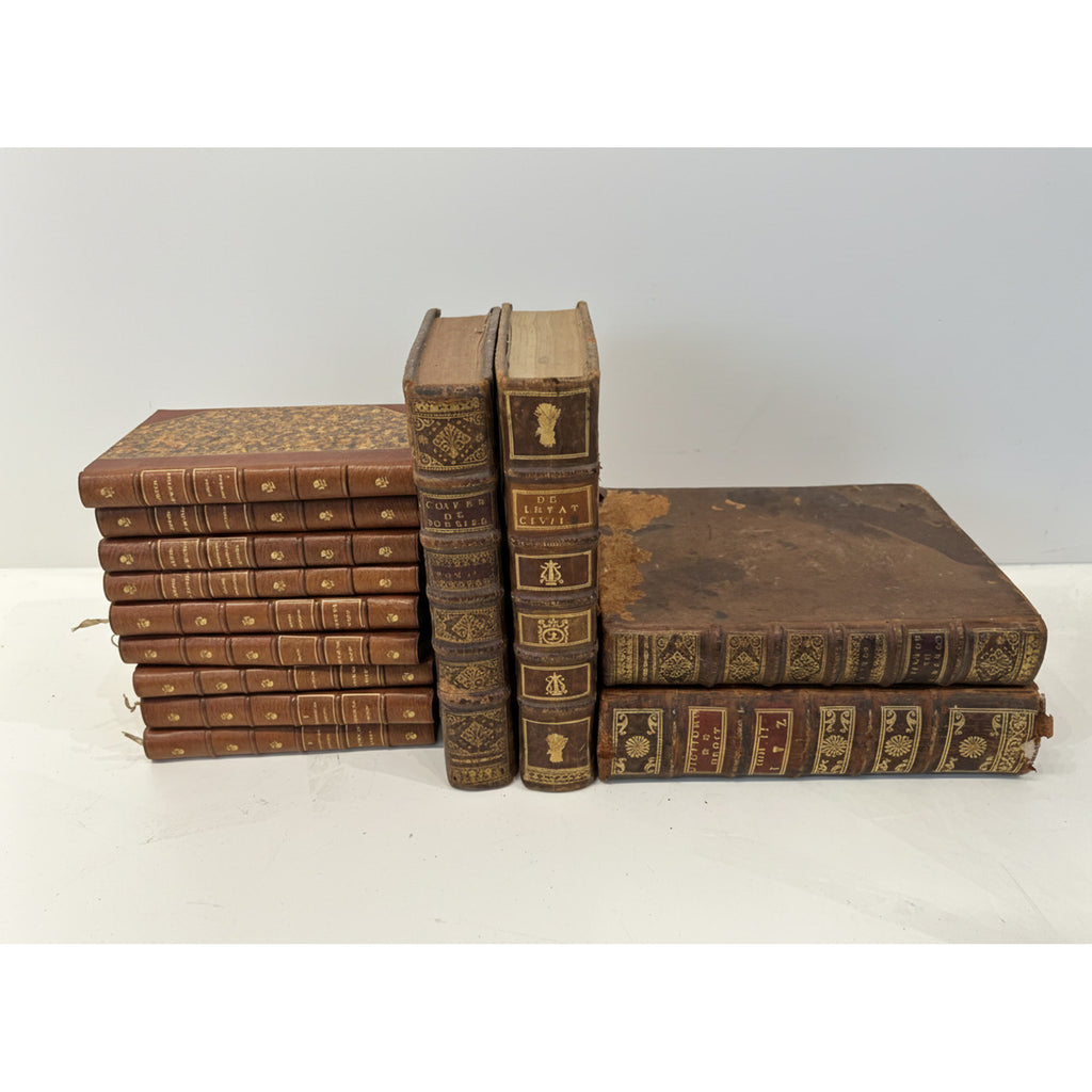 Set of 13 18th Century/19th Century French Leather Bound Books