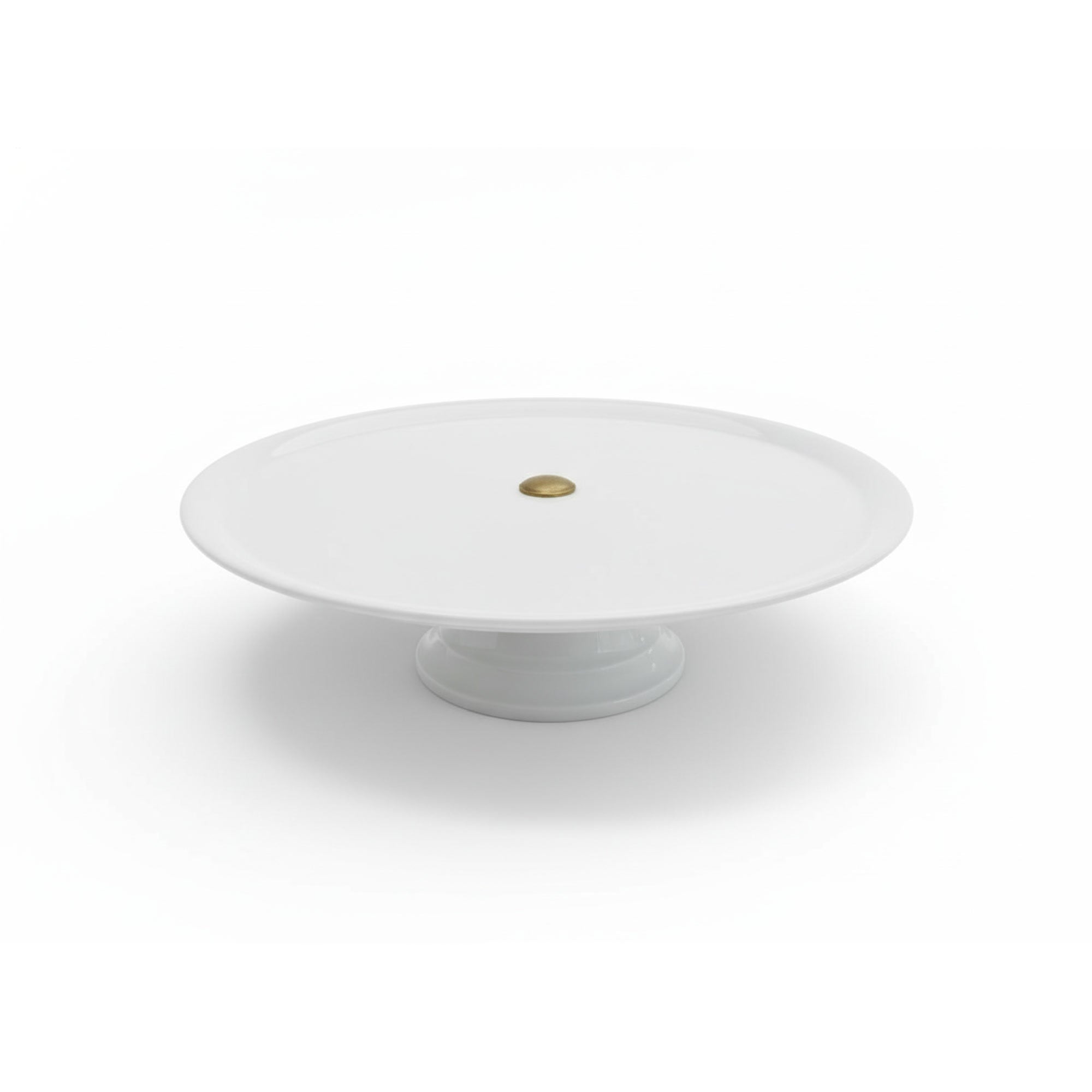 Antique Belgian White Ironstone Cake Platter