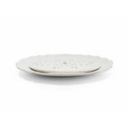 Antique Belgian White Ironstone Platter with Drain Plate