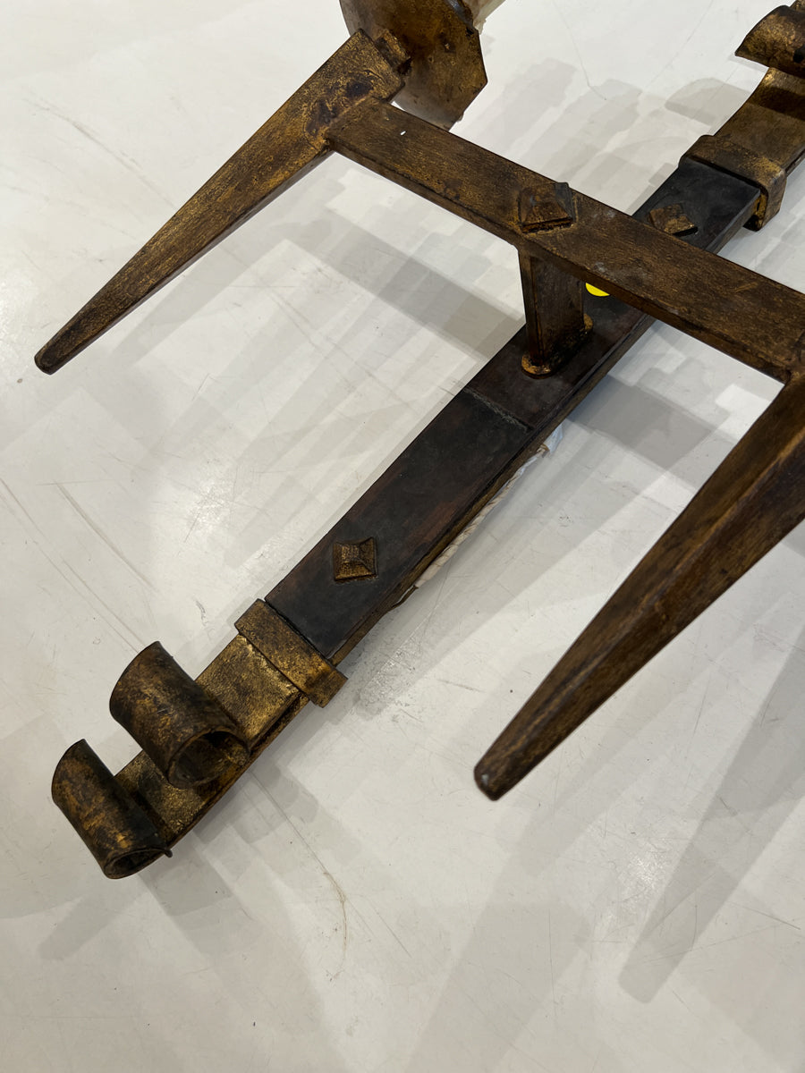 Pair of Large Spanish Gilded Iron Sconces