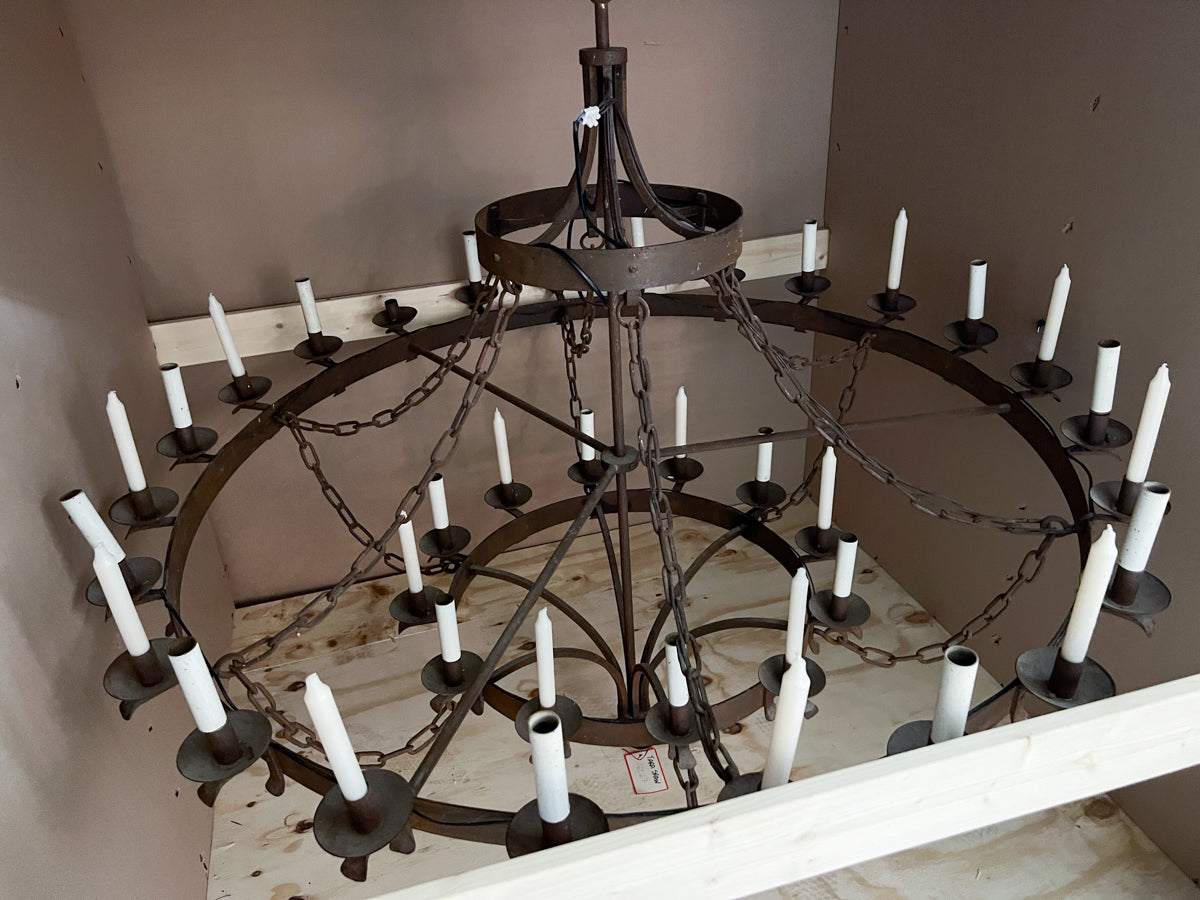 Early 20th Century French 36 Light Chandelier from a Chateau Near Paris