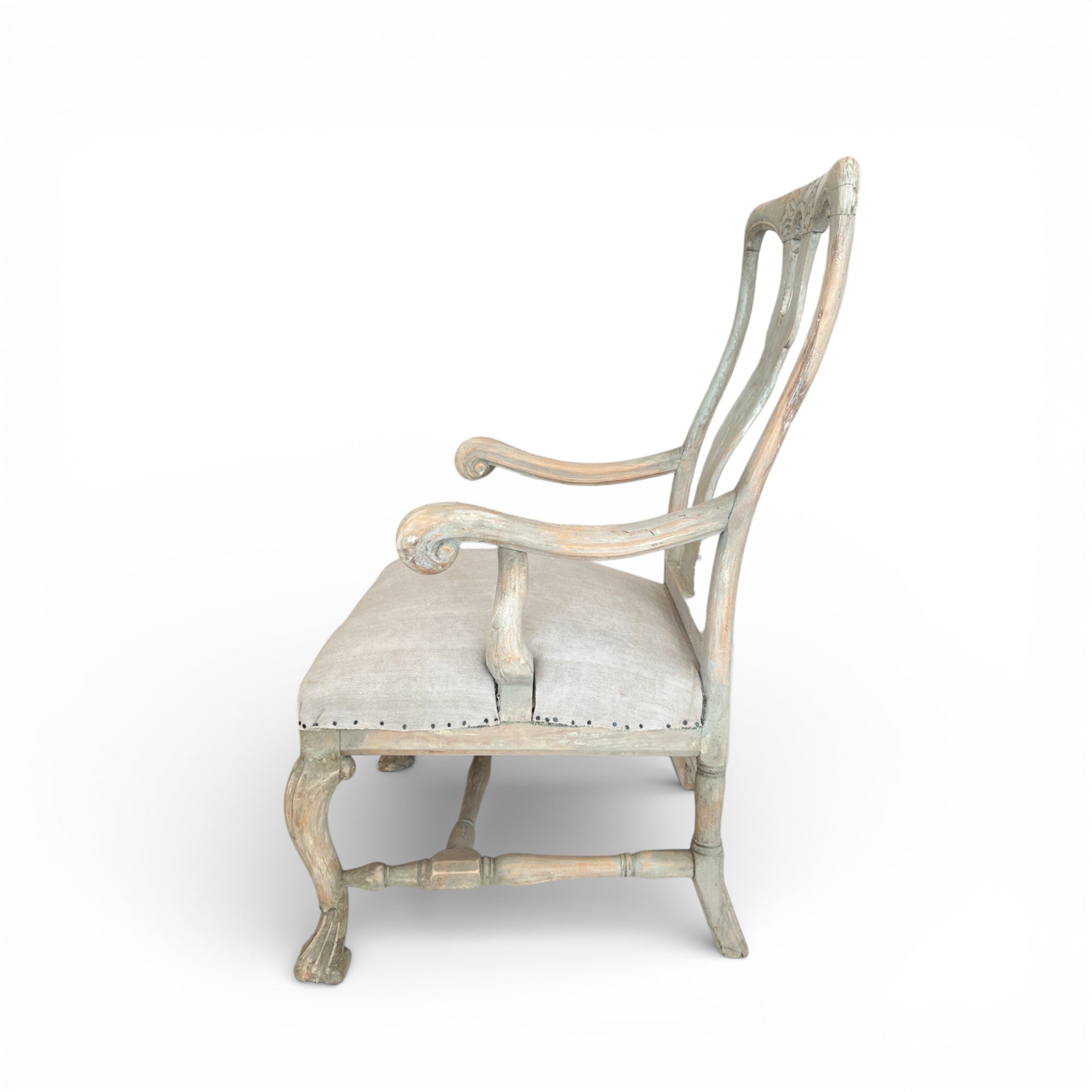 19c Swedish Antique Pair of Arm Chairs