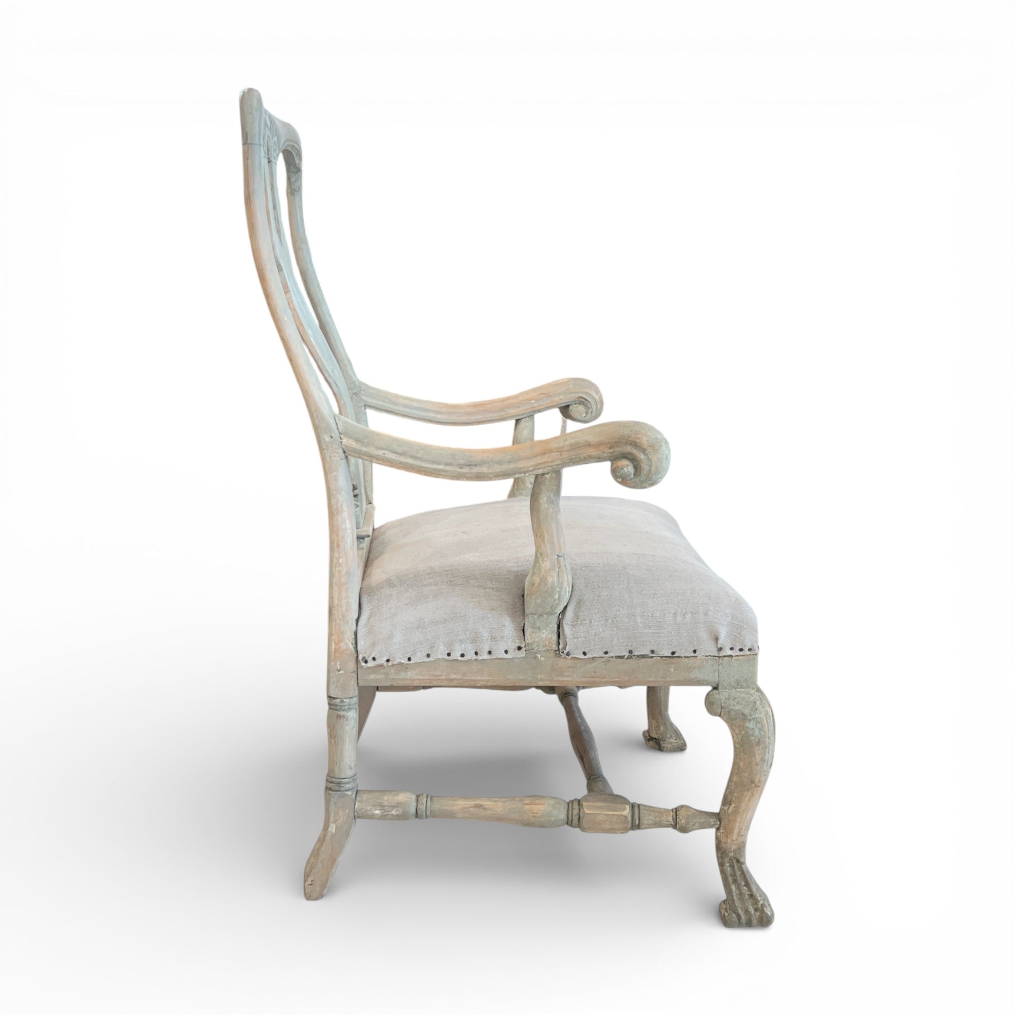 19c Swedish Antique Pair of Arm Chairs