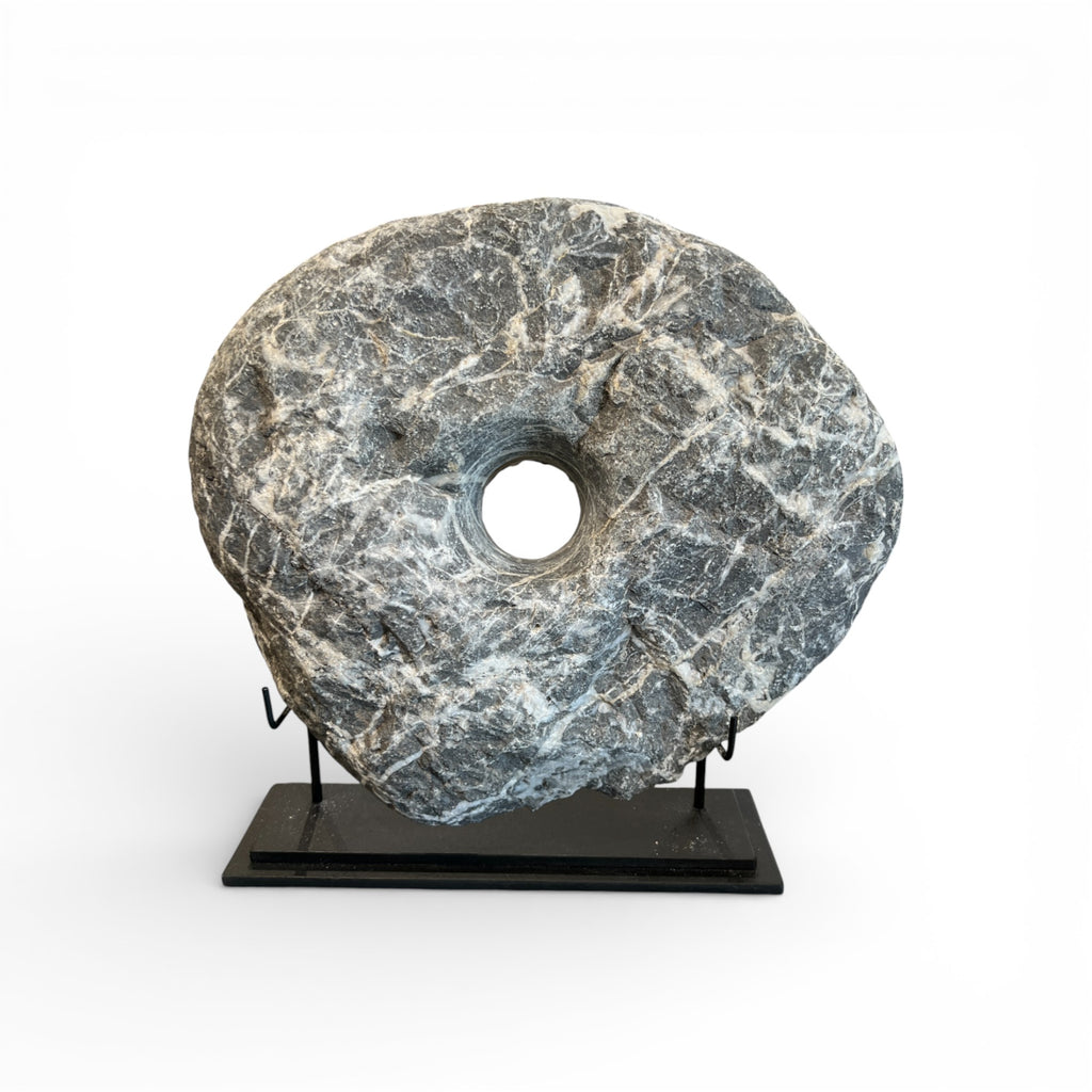 Marble Disc with Iron Base (Black)