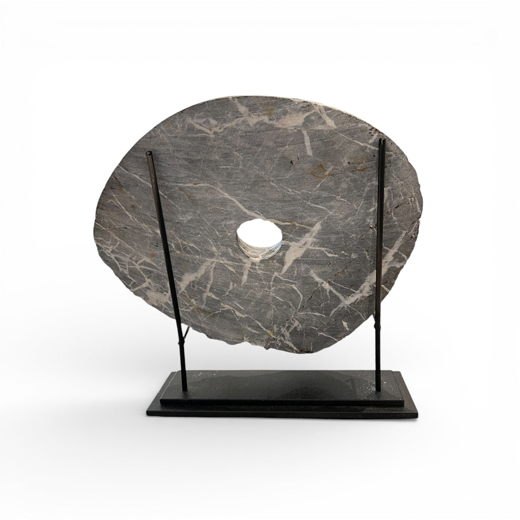 Marble Disc with Iron Base (Black)