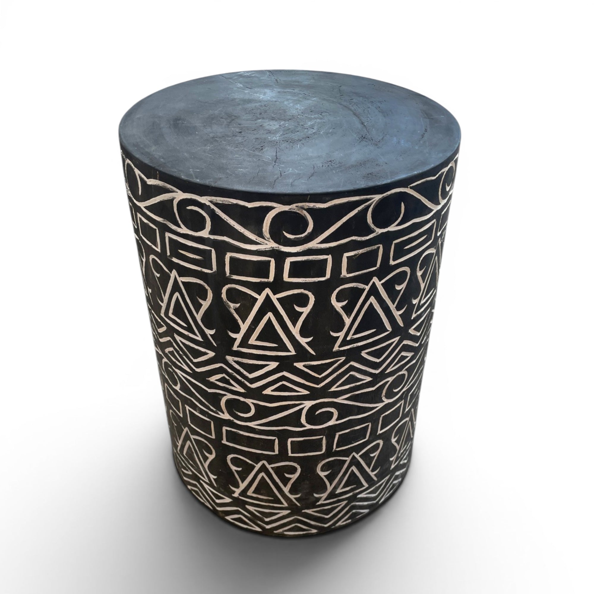 Black & White Tribal Stool/Table