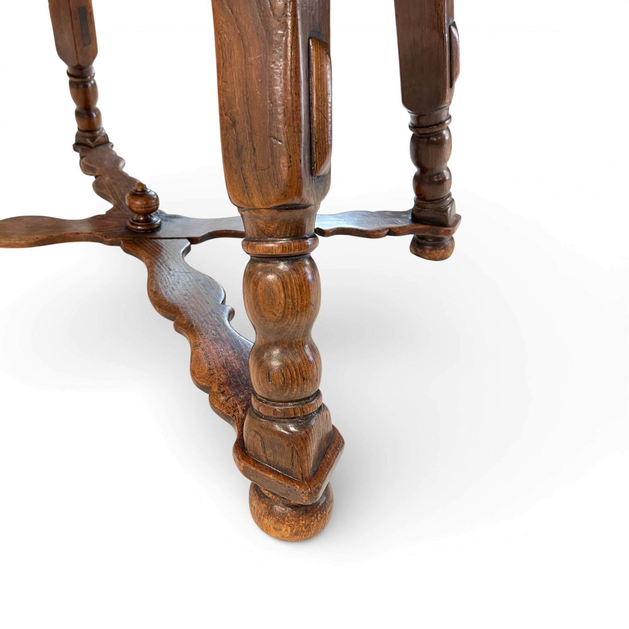 19th Century Swiss Antique Walnut Table with Slate & 2 Leaves