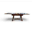 19th Century Swiss Antique Walnut Table with Slate & 2 Leaves