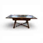 19th Century Swiss Antique Walnut Table with Slate & 2 Leaves