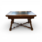 19th Century Swiss Antique Walnut Table with Slate & 2 Leaves