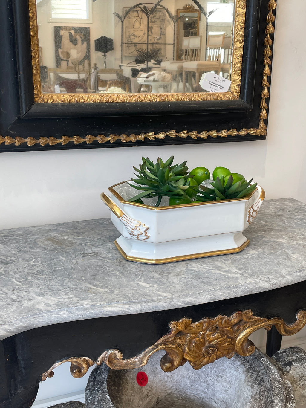 19th Century European Porcelain Jardiniere with Gilding