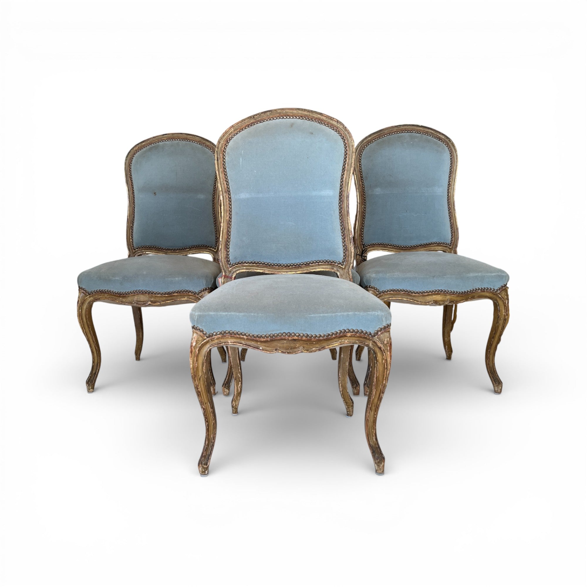 19th Century French Antique Set of 4 Louis XV Chairs