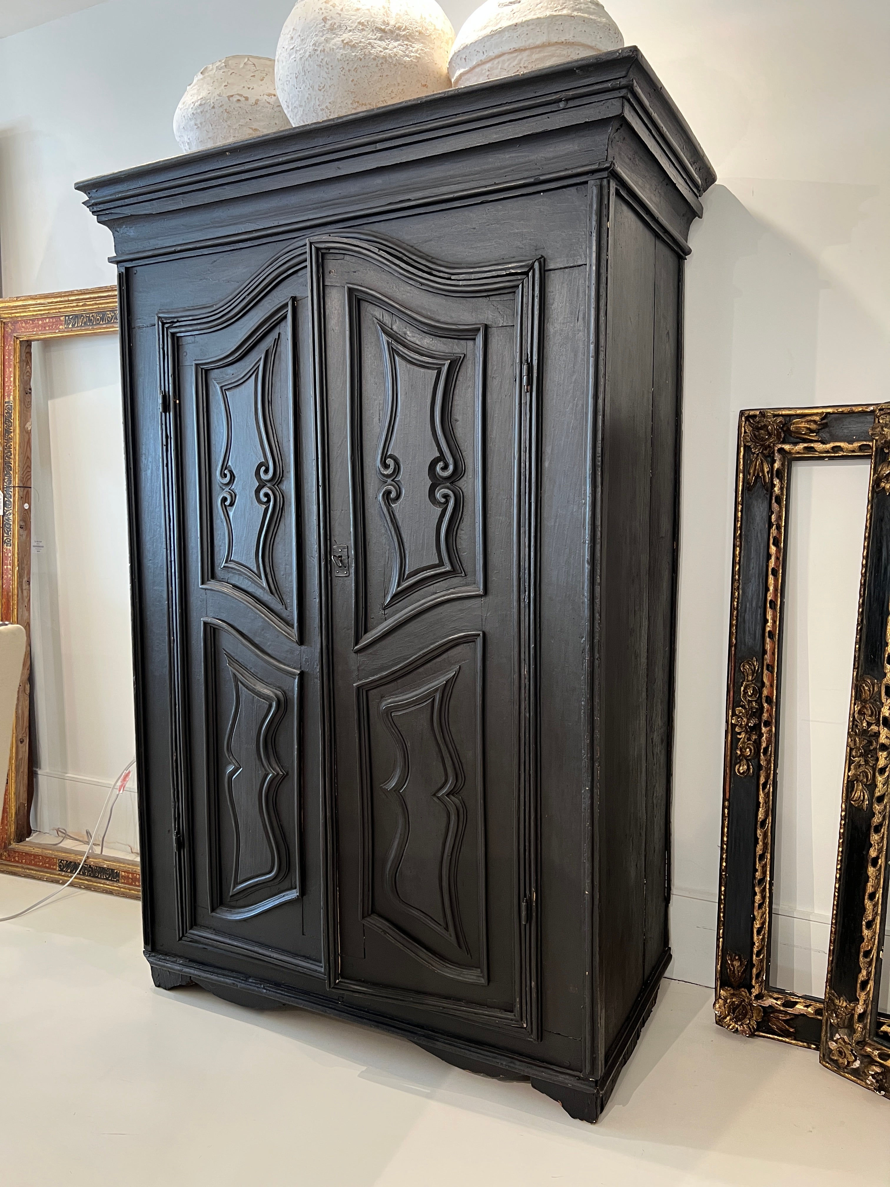 18th Century Italian Black Armoire