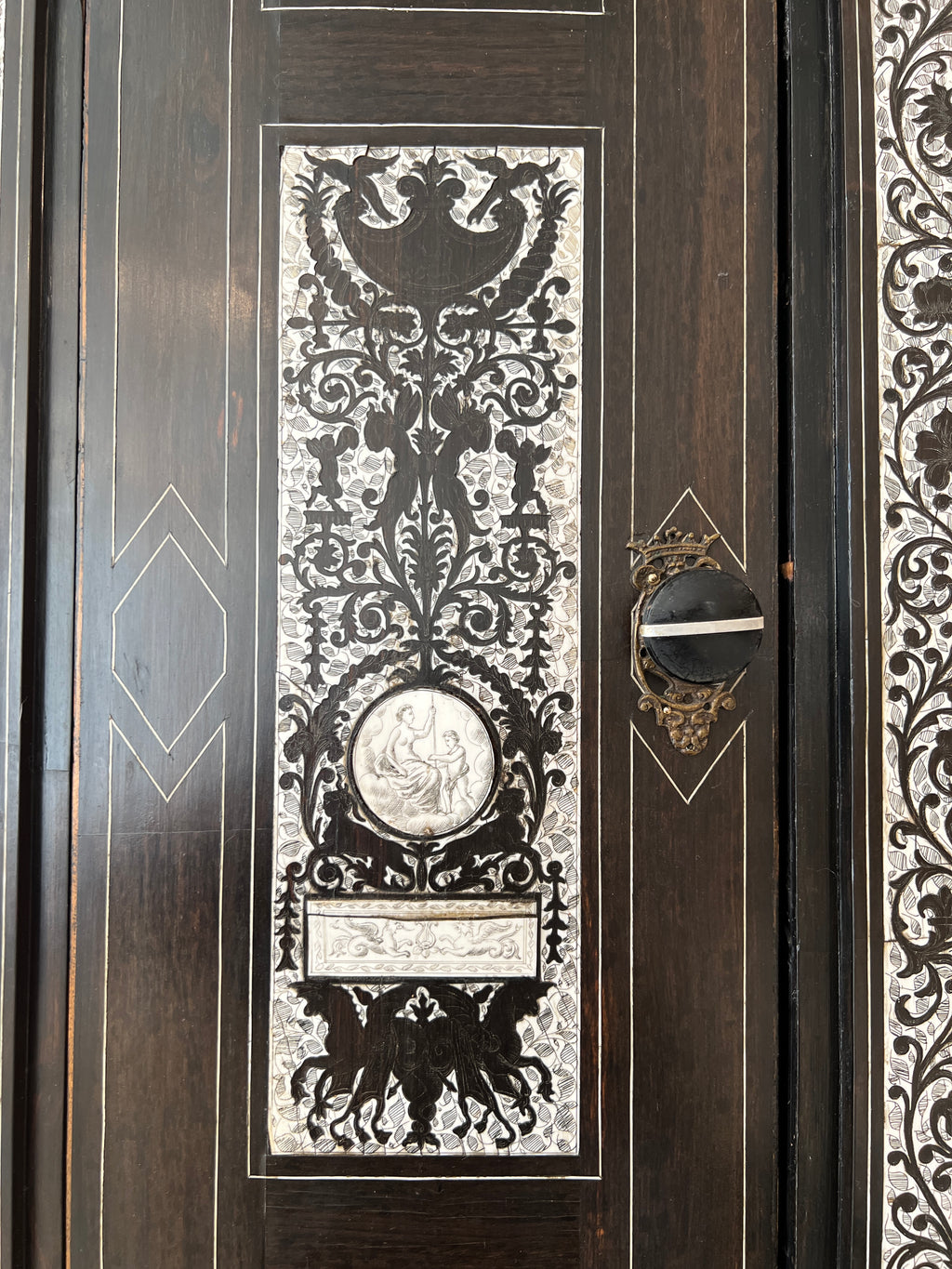 19th Century Italian Cabinet with Bone Inlay by Ferdinando Pogliani