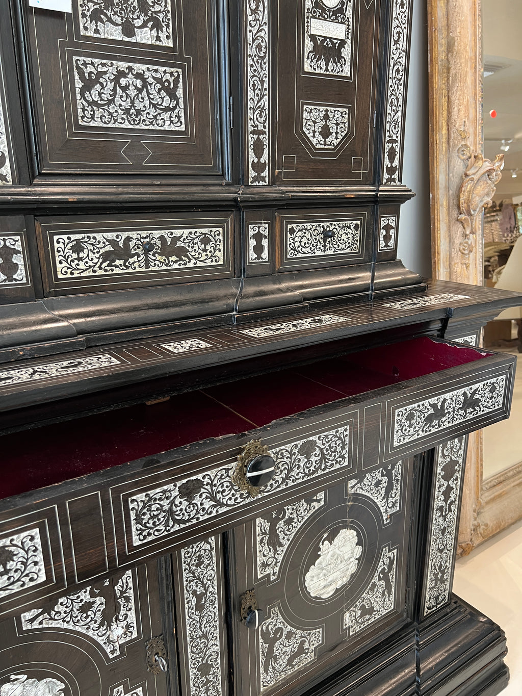 19th Century Italian Cabinet with Bone Inlay by Ferdinando Pogliani