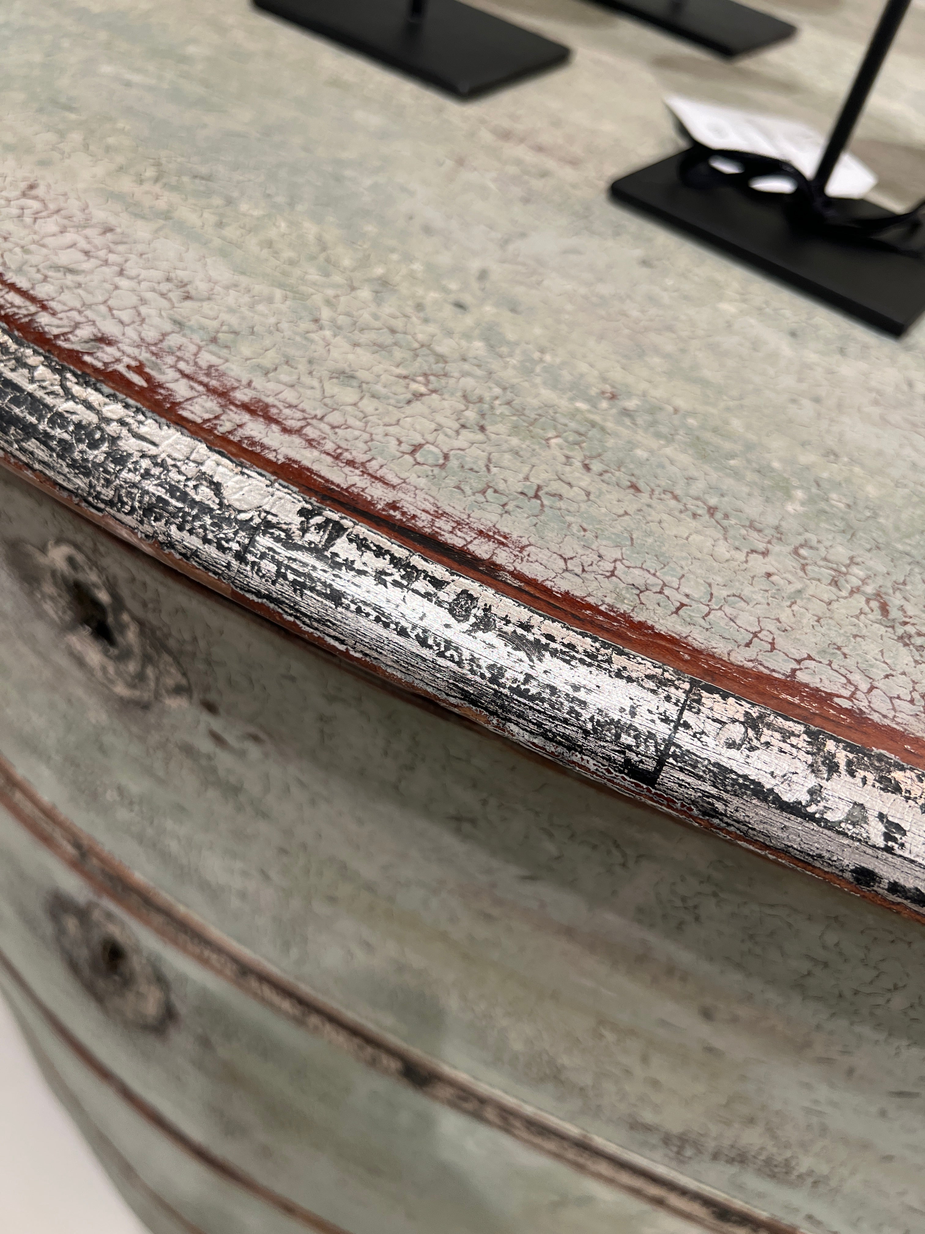 18th Century German Antique Painted Rococo Bombe Chest