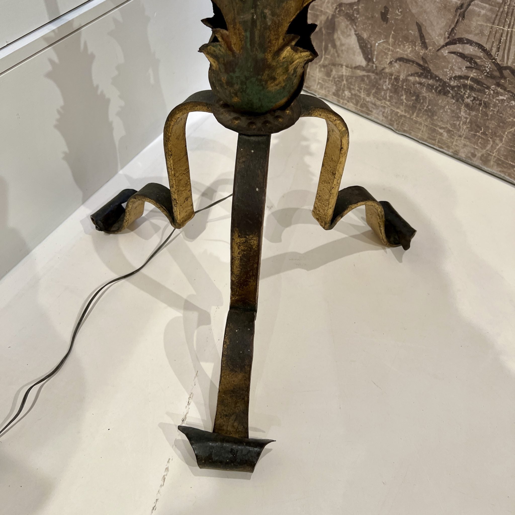 Spanish Gilded Iron Floor Lamp