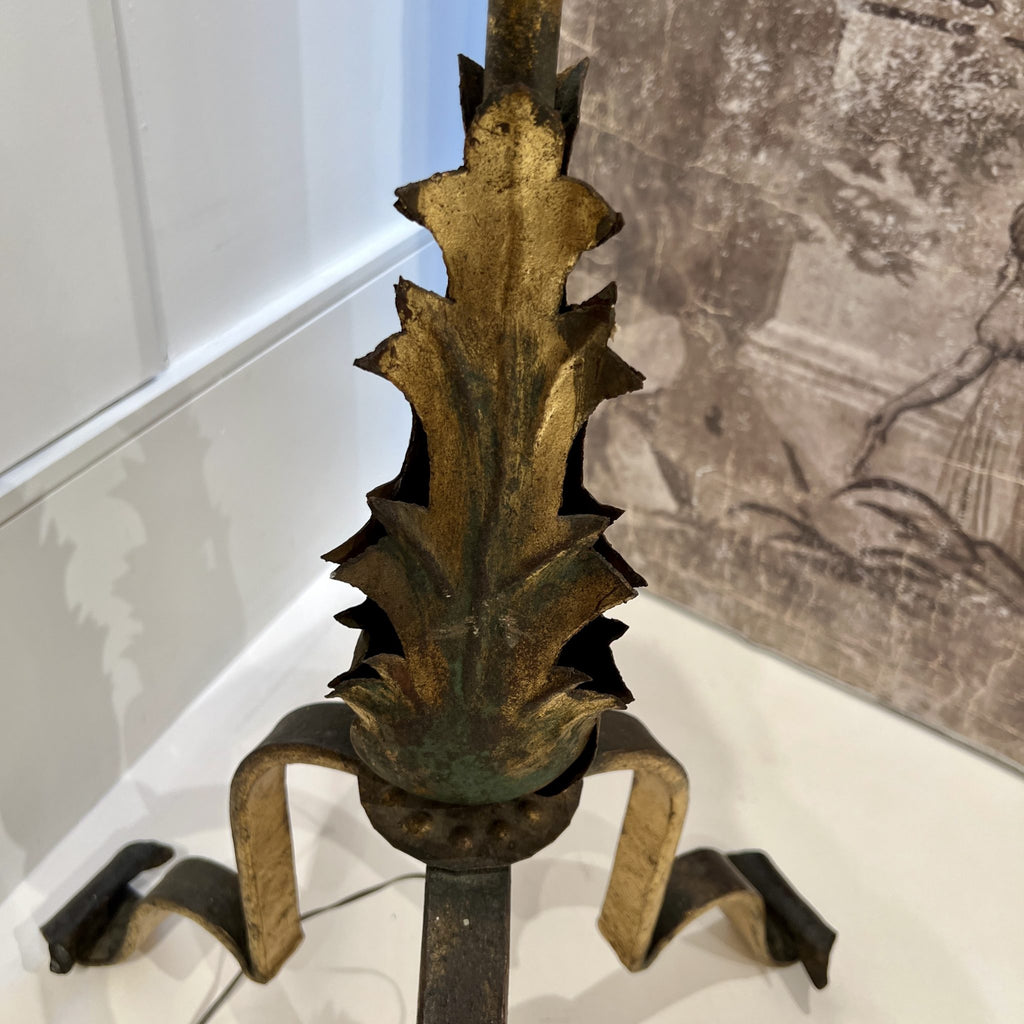 Spanish Gilded Iron Floor Lamp