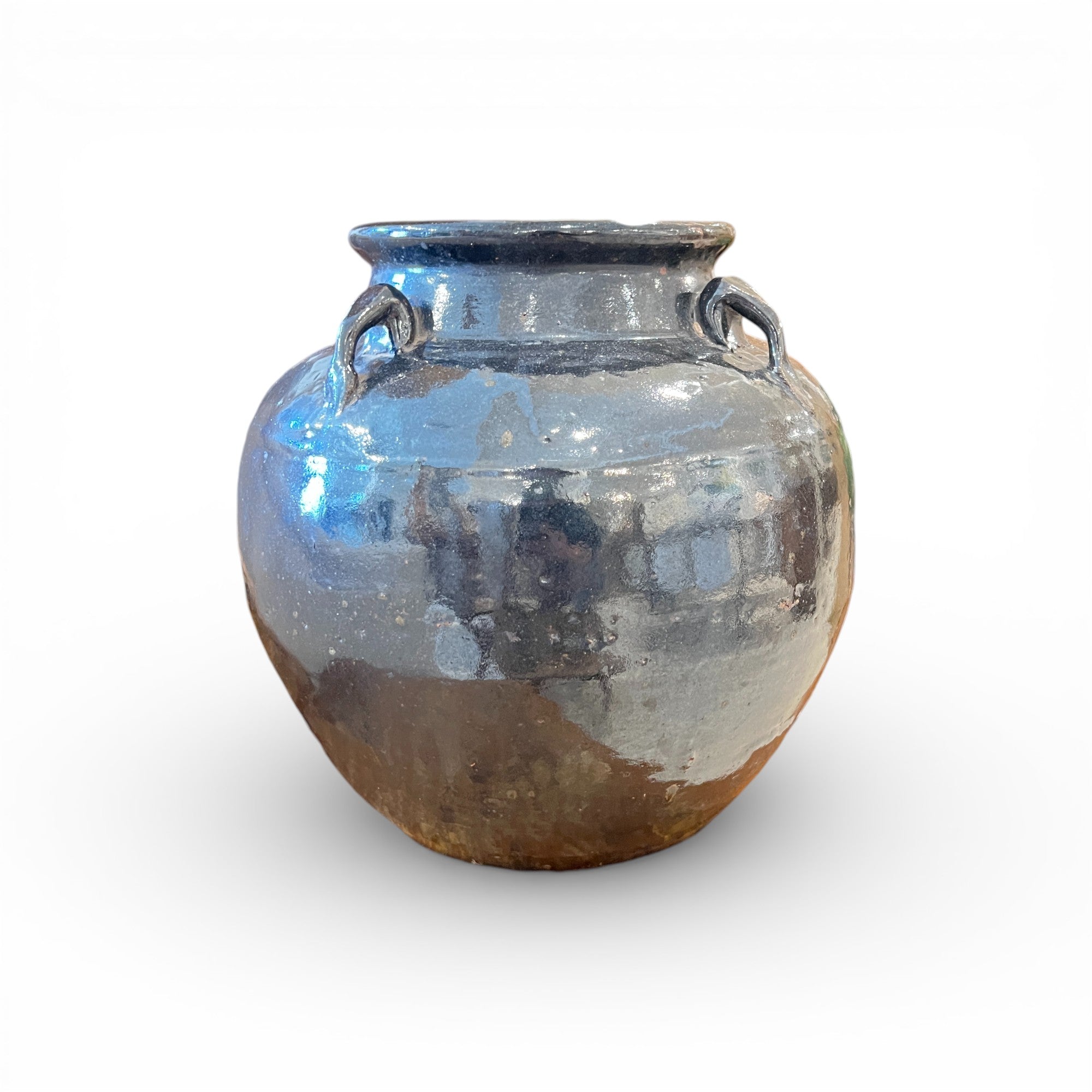 Glazed 4 Handle Pot