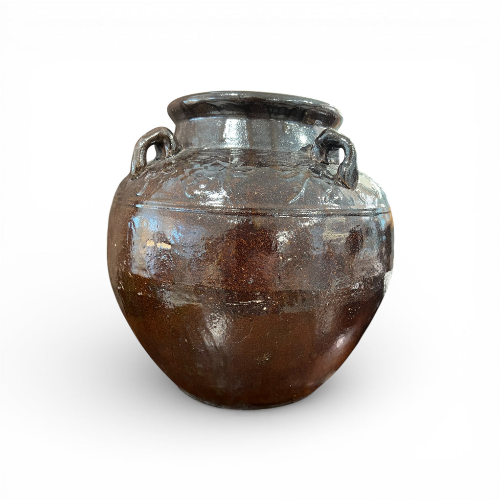 Glazed 4 Handle Pot
