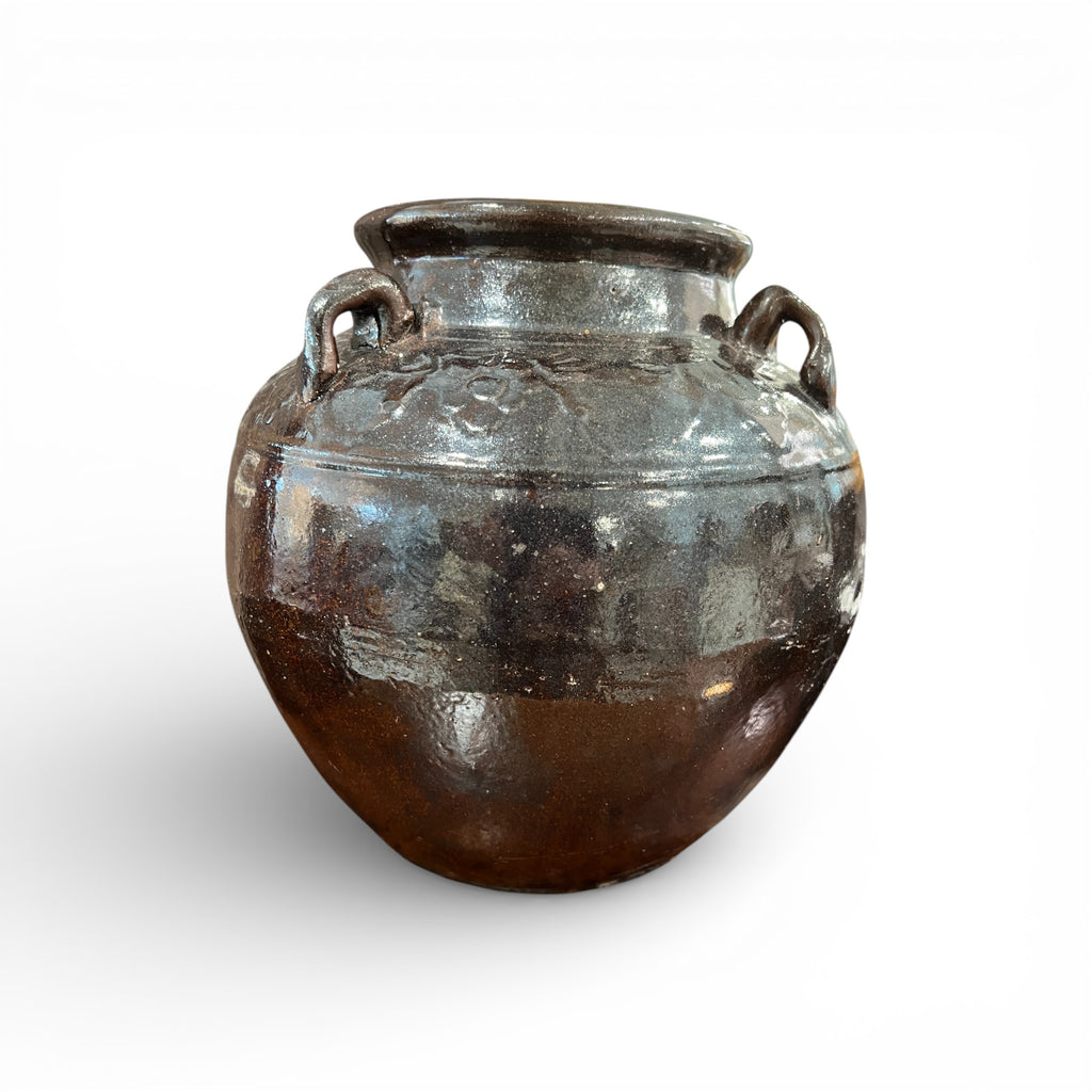 Glazed 4 Handle Pot