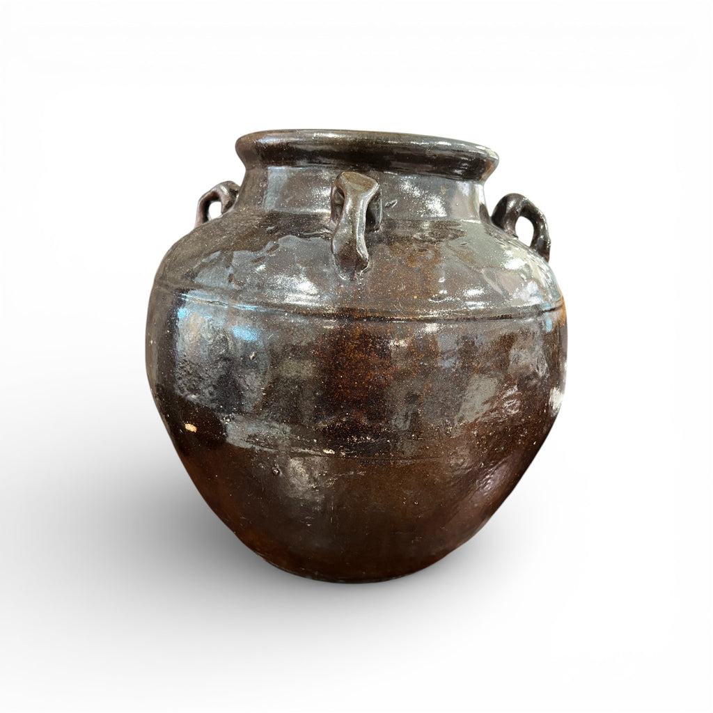Glazed 4 Handle Pot