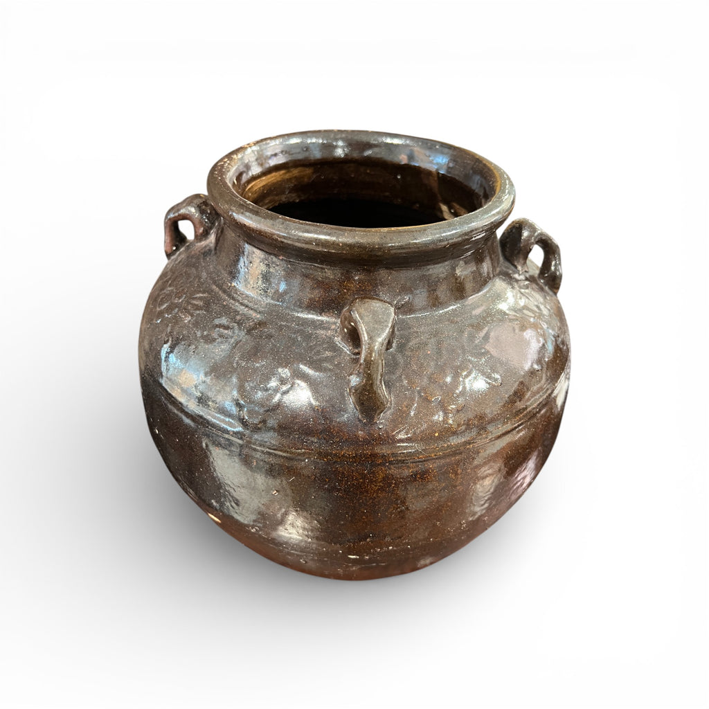 Glazed 4 Handle Pot