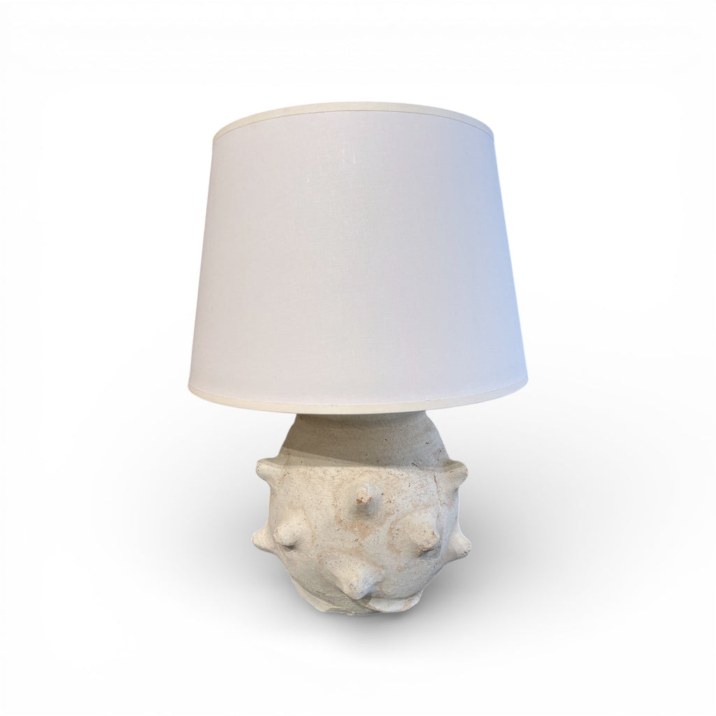 White Urchin Table Lamp with Shade