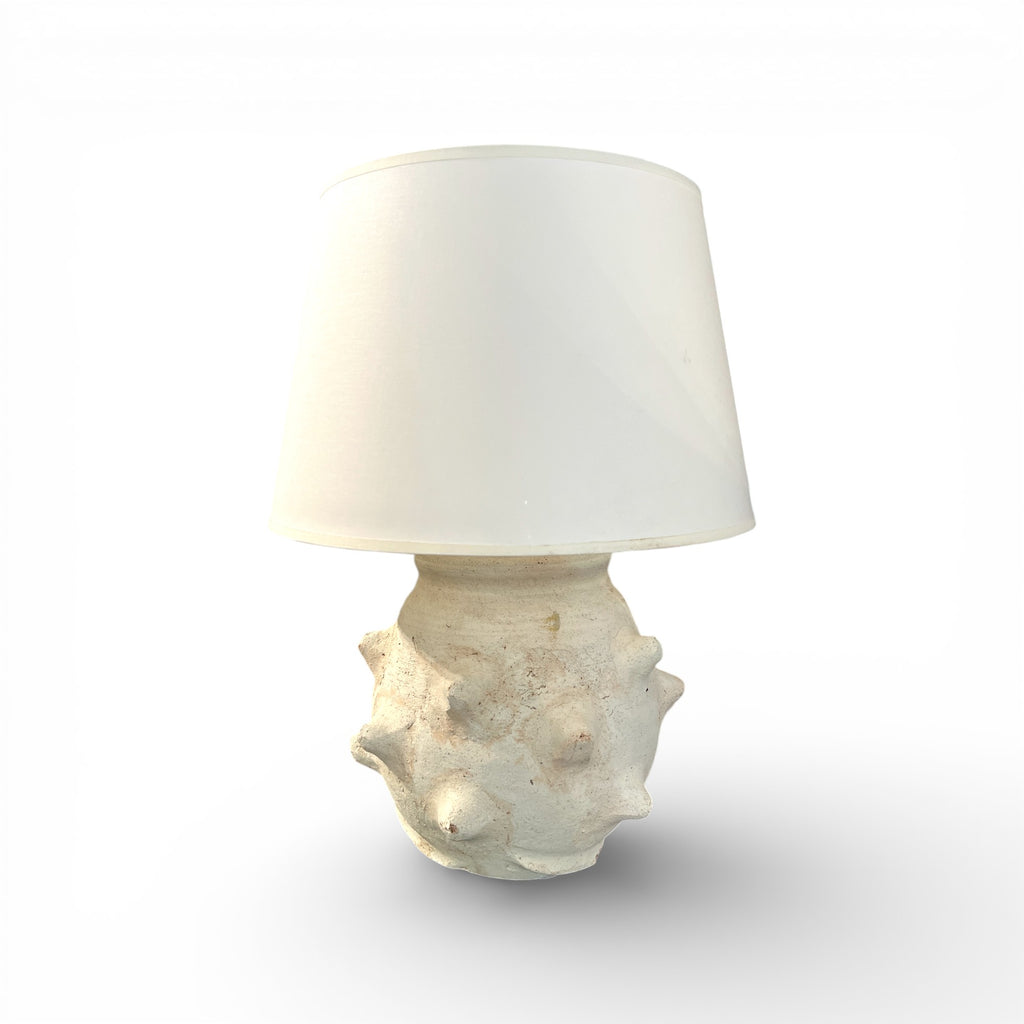 White Urchin Table Lamp with Shade