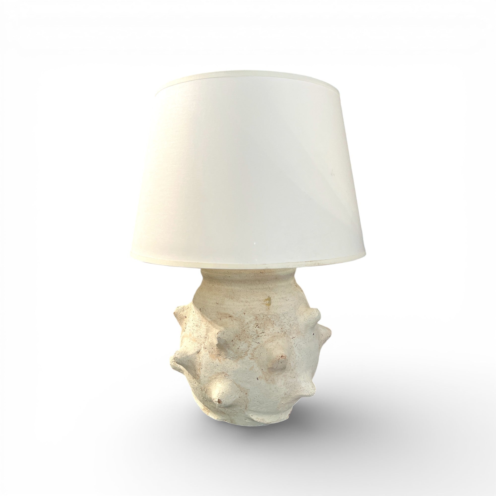 White Urchin Table Lamp with Shade