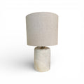Marble Chunk Table Lamp with Linen Shade