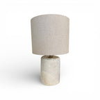 Marble Chunk Table Lamp with Linen Shade