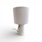Marble Chunk Table Lamp with Linen Shade