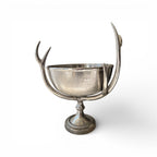Aluminum Bowl With Stag Horns