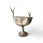 Aluminum Bowl With Stag Horns