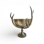 Aluminum Bowl With Stag Horns