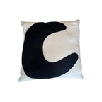 Black & Oyster Belgian Heavy Linen Pillow
