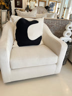 Black & Oyster Belgian Heavy Linen Pillow