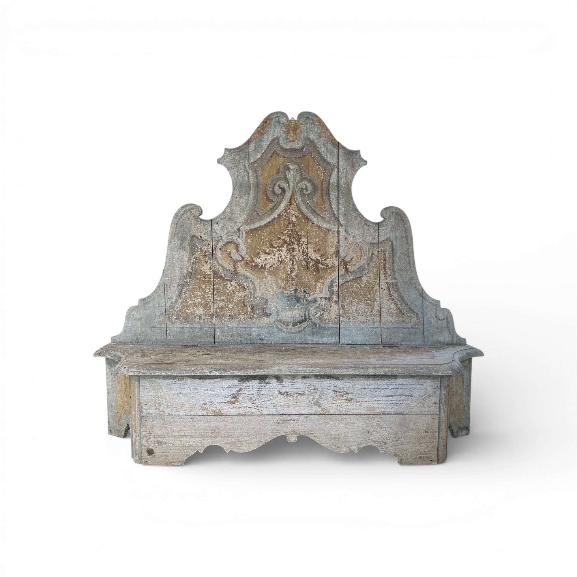Early 19th Century Italian Baroque Painted Bench