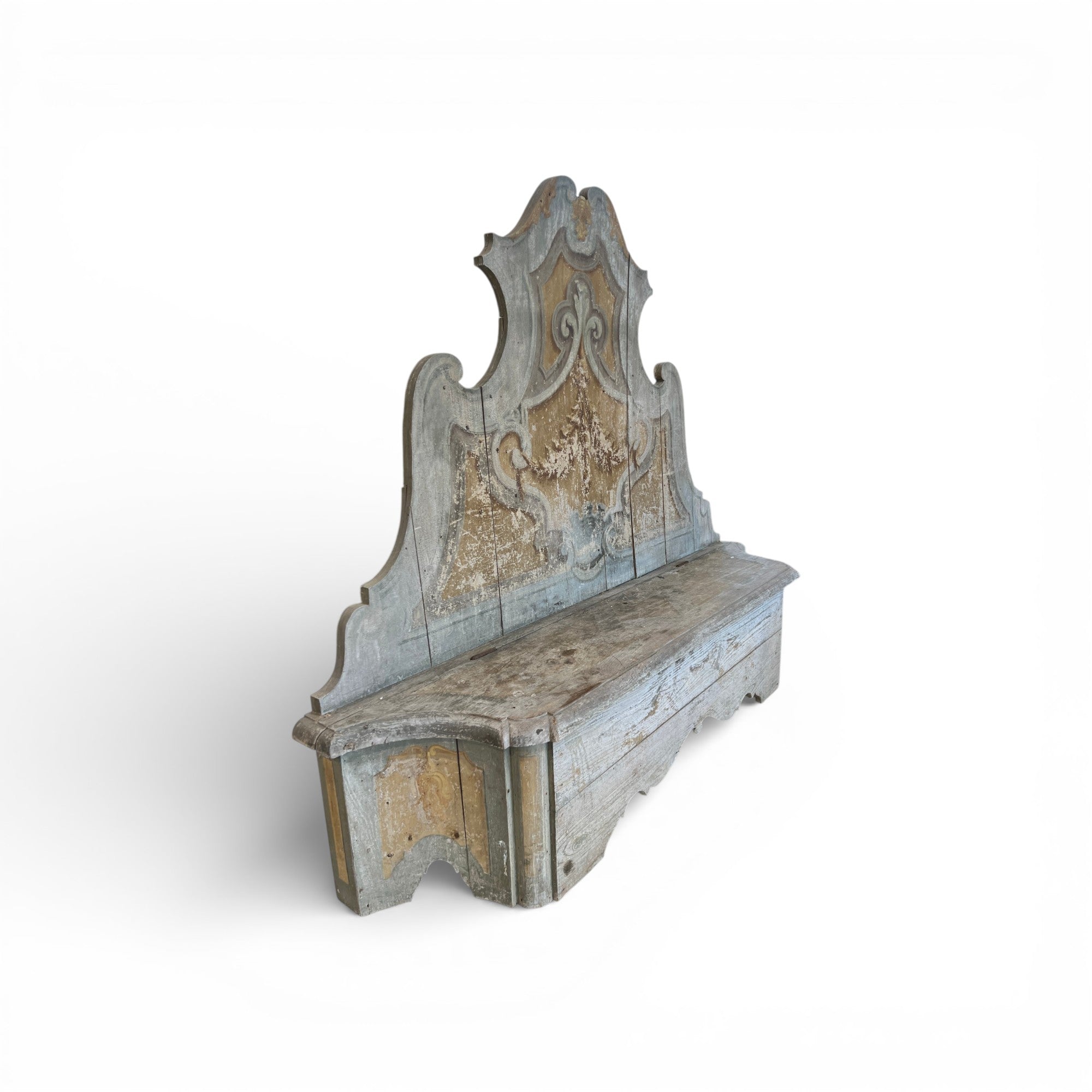 Early 19th Century Italian Baroque Painted Bench