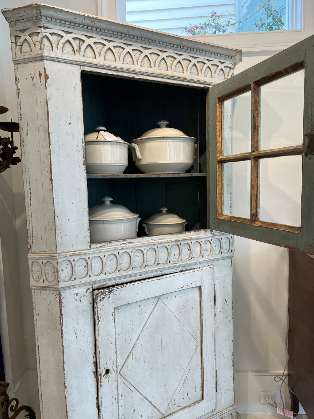 18th Century Swedish Gustavian Corner Antique Cabinet